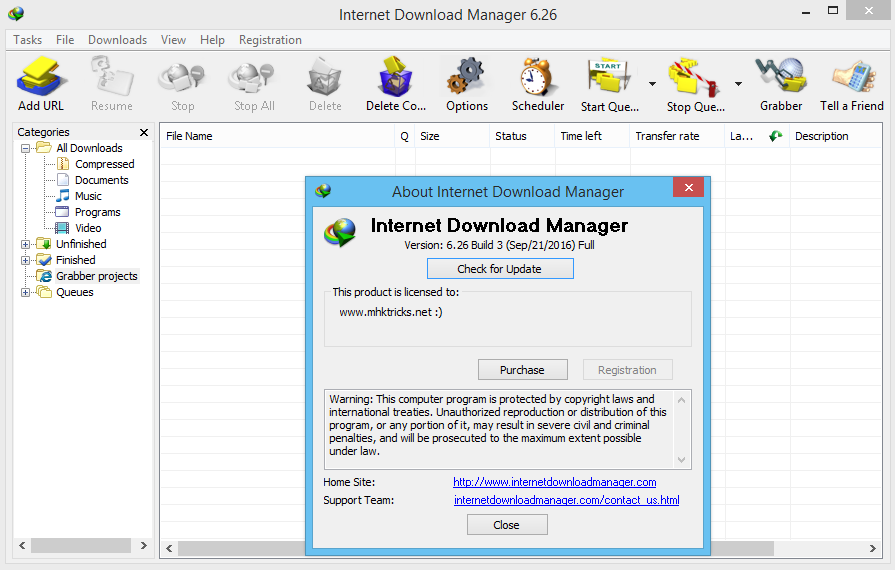 Internet Download Manager (IDM) V 6.26 Build 3 Patch Crack